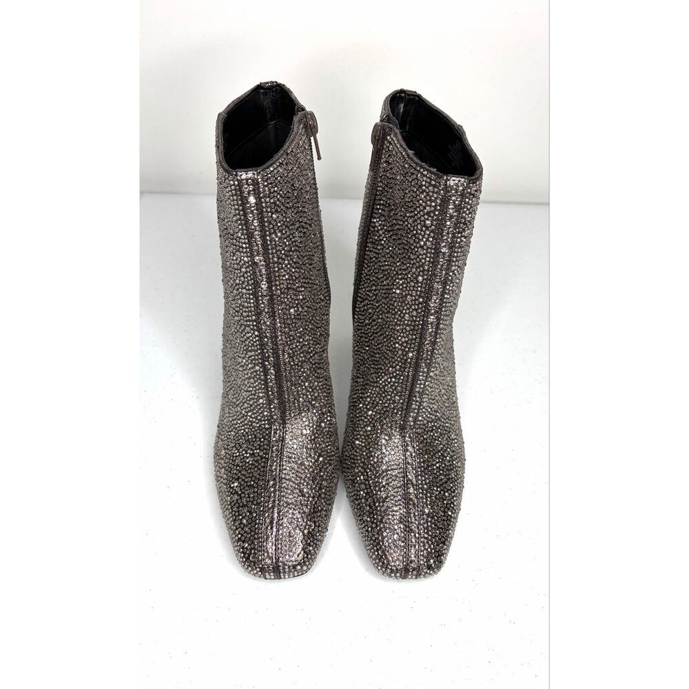 Kelly & Katie Bori Bootie Silver Metallic Sz 8 M EU 39 Glam Luxe Girls Night Out